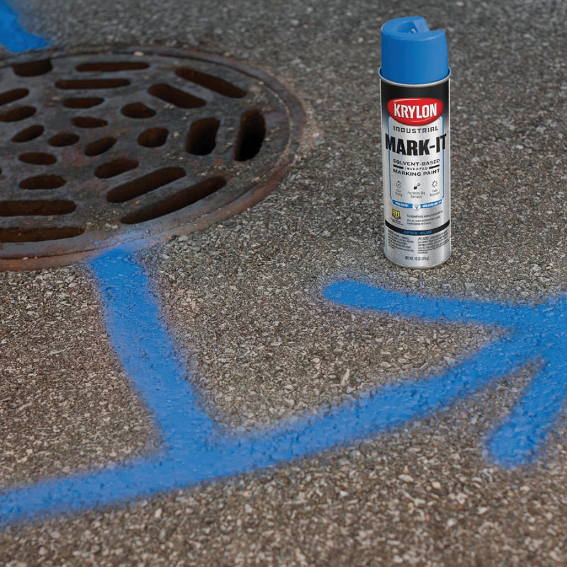 Krylon Mark-It 730308 Industrial SB APWA Blue Inverted Marking Paint