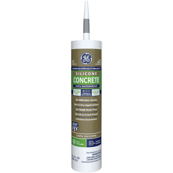 GE Concrete Silicone Advanced Speciality Products, Light Gray, 10.1 Oz. Cartridge