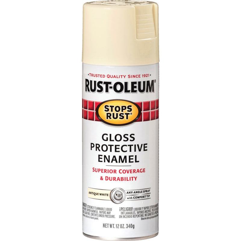 Rust-Oleum Stops Rust Gloss Antique White 12 Oz. Anti-Rust Spray Paint