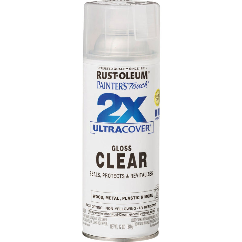 Rust-Oleum Painter's Touch 2X Ultra Cover Clear 12 Oz. Gloss Finish Spray Paint, Clear