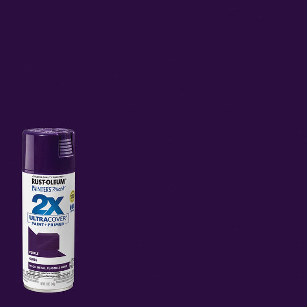 Rust-Oleum Painter's Touch 2X Ultra Cover 12 Oz. Gloss Paint + Primer Spray Paint, Purple