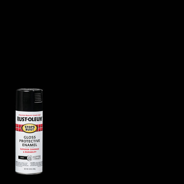 Rust-Oleum Stops Rust Gloss Black 12 Oz. Anti-Rust Spray Paint