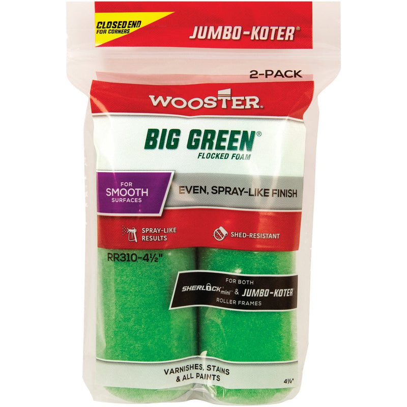 Wooster Jumbo-Koter 4-1/2 In. x 3/8 In. Flocked Mini Foam Roller Cover (2-Pack)