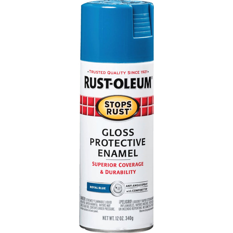 Rust-Oleum Stops Rust Royal Blue Gloss 12 Oz. Anti-Rust Spray Paint