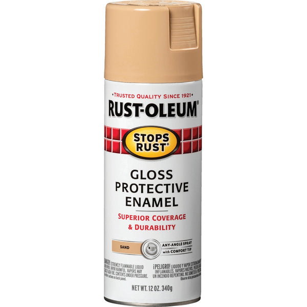 Rust-Oleum Stops Rust Sand Gloss 12 Oz. Anti-Rust Spray Paint