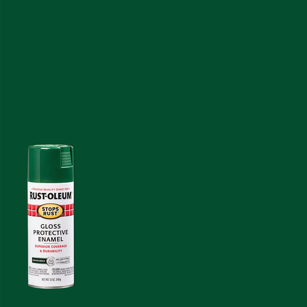 Rust-Oleum Stops Rust Hunter Green Gloss 12 Oz. Anti-Rust Spray Paint