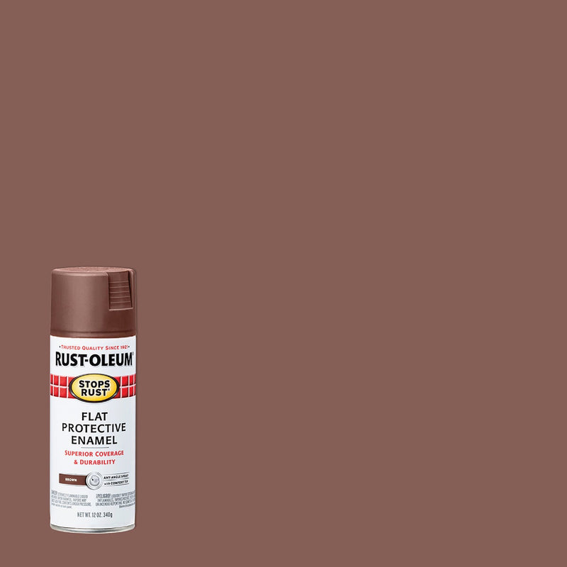 Rust-Oleum Stops Rust Brown Flat 12 Oz. Anti-Rust Spray Paint