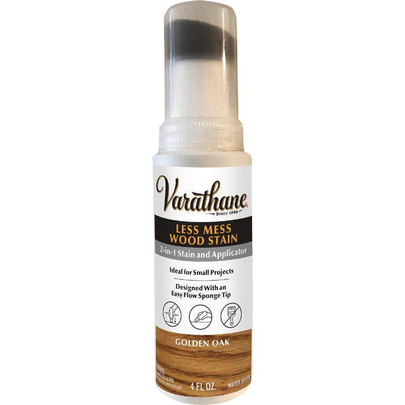 Varathane Less Mess Golden Oak Water-Based Interior Wood Stain, 4 Oz.