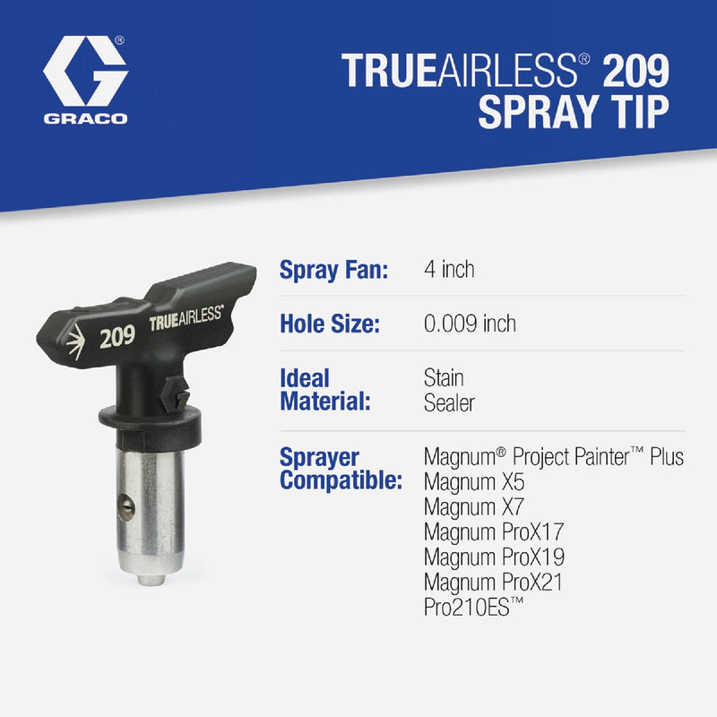 Graco TrueAirless 209 4 to 6 In. .009 Paint Sprayer Airless Spray Tip