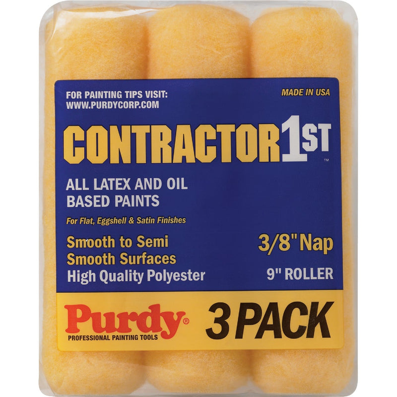 Purdy Contractor 1st 9 In. x 3/8 In. Knit Fabric Roller Cover (3-Pack)