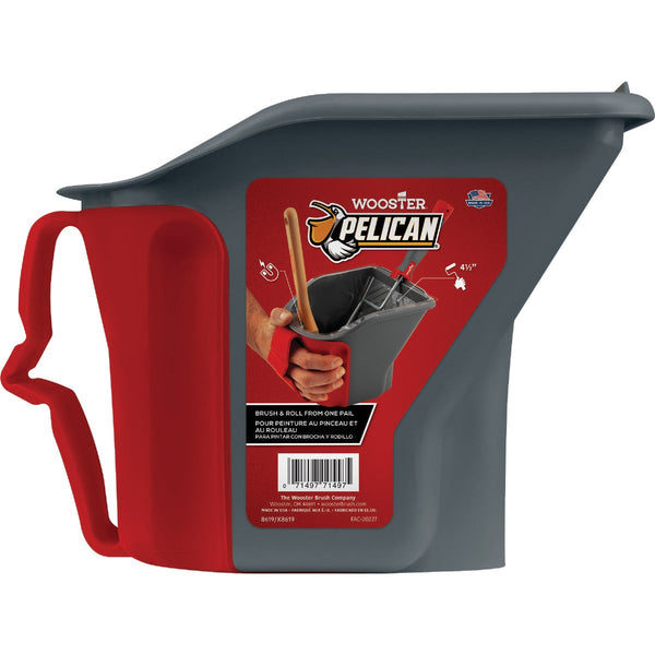 Wooster Pelican 1 Qt. Gray & Red Painter's Bucket with Magnetic Brush Holder