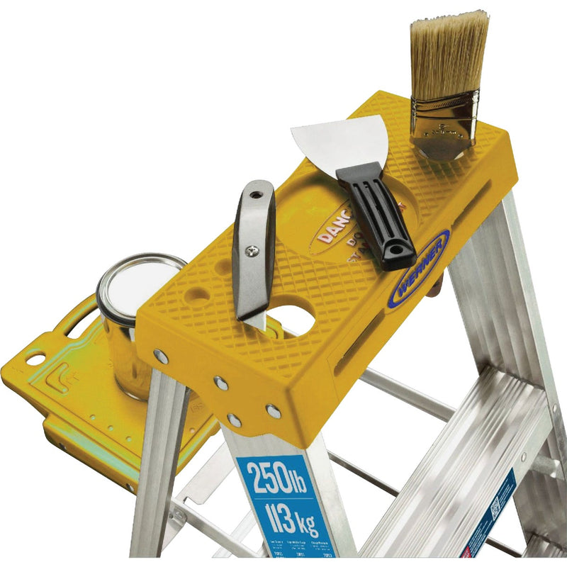 Werner 4 Ft. Aluminum Step Ladder with 250 Lb. Load Capacity Type I Ladder Rating