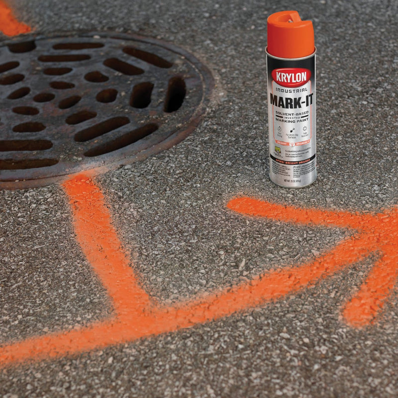 Krylon Mark-It 730608 Industrial SB APWA Bright Orange Inverted Marking Paint