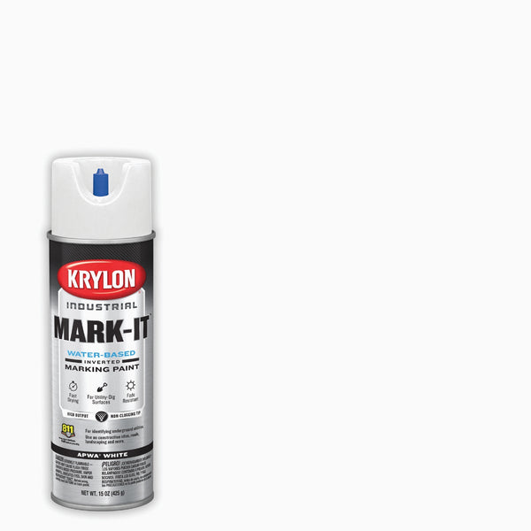 Krylon Mark-It 731608 Industrial WB APWA Brilliant White Inverted Marking Paint