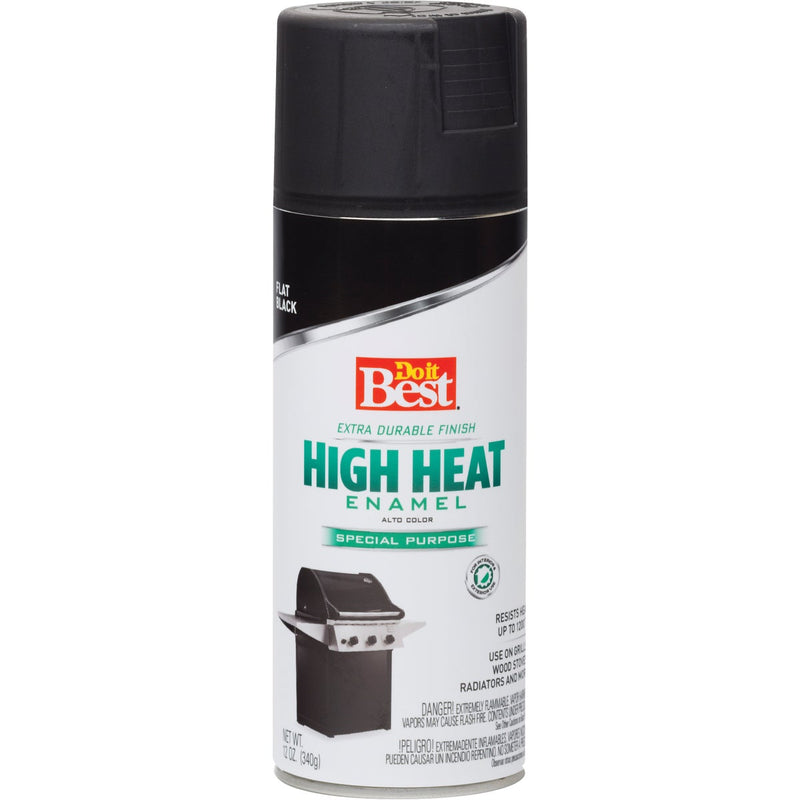 Do it Best Flat Black 12 Oz. High Heat Spray Paint