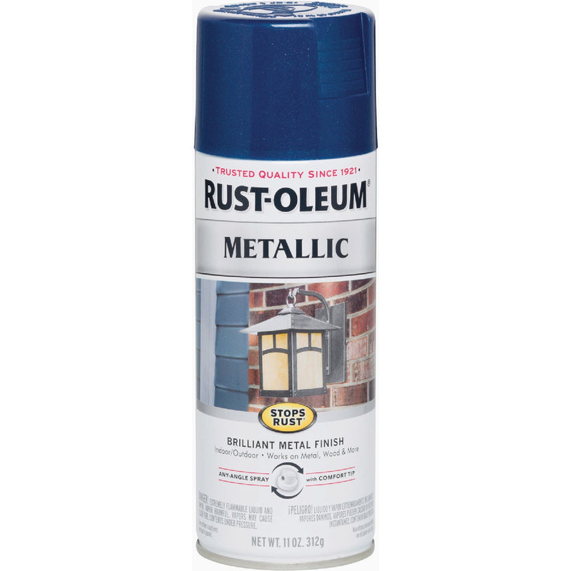 Rust-Oleum Stops Rust 11 Oz. Metallic Satin Spray Paint, Cobalt Blue