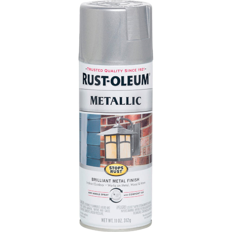 Rust-Oleum Stops Rust 11 Oz. Metallic Satin Spray Paint, Silver