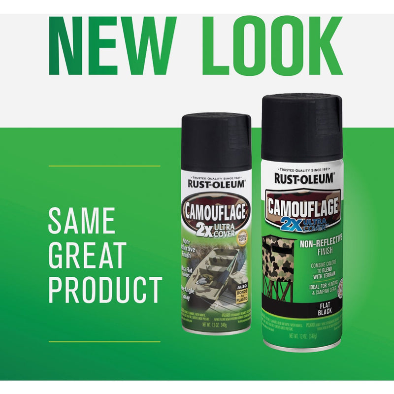 Rust-Oleum Camouflage 2X Ultra Cover 12 Oz. Flat Spray Paint, Black