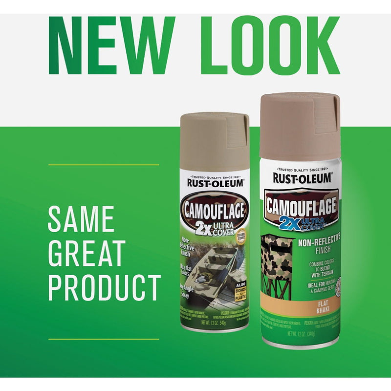 Rust-Oleum Camouflage 2X Ultra Cover 12 Oz. Flat Spray Paint, Khaki