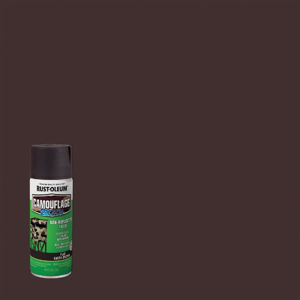 Rust-Oleum Camouflage 2X Ultra Cover 12 Oz. Flat Spray Paint, Earth Brown