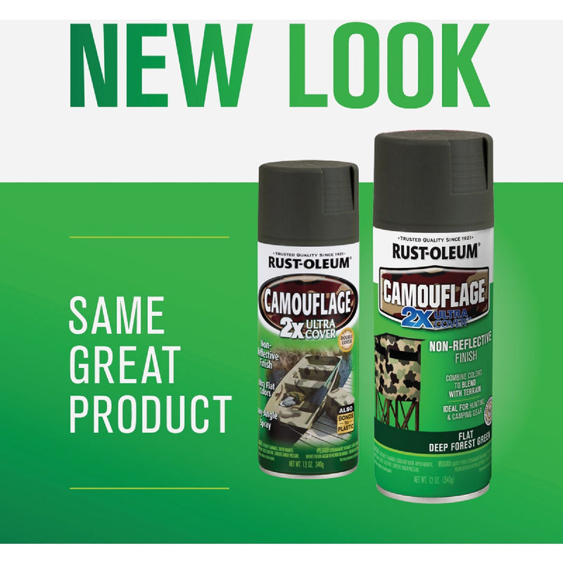 Rust-Oleum Camouflage 2X Ultra Cover 12 Oz. Flat Spray Paint, Deep Forest Green
