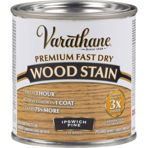 Varathane Fast Dry Ipswich Pine Urethane Modified Alkyd Interior Wood Stain, 1/2 Pt.