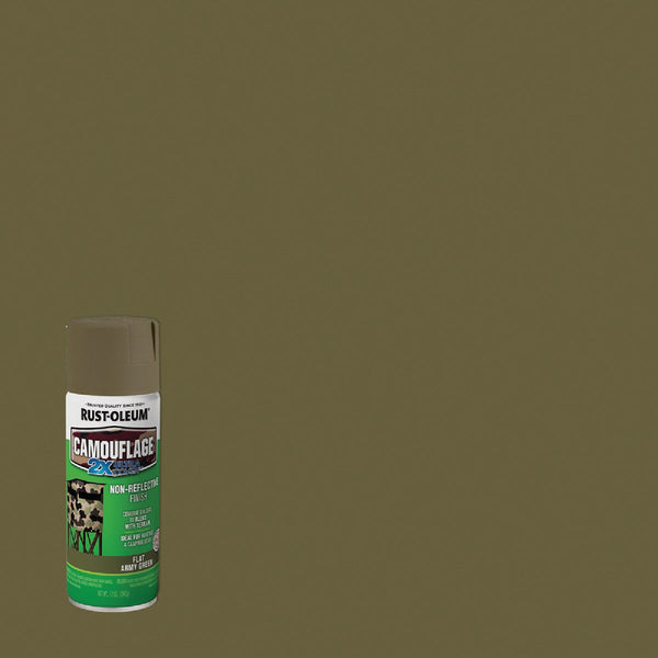 Rust-Oleum Camouflage 2X Ultra Cover 12 Oz. Flat Spray Paint, Army Green