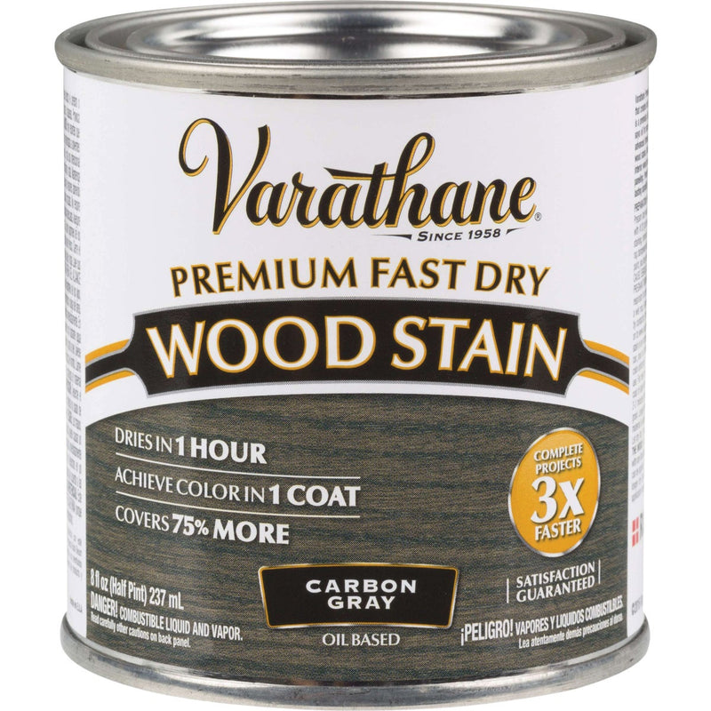 Varathane Fast Dry Carbon Gray Urethane Modified Alkyd Interior Wood Stain, 1/2 Pt.