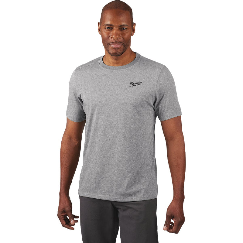 Milwaukee 2XL Gray Short Sleeve Unisex Hybrid Work Shirt