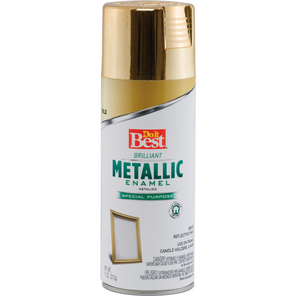 Do it Best 11 Oz. Metallic Satin Enamel Spray Paint, Gold