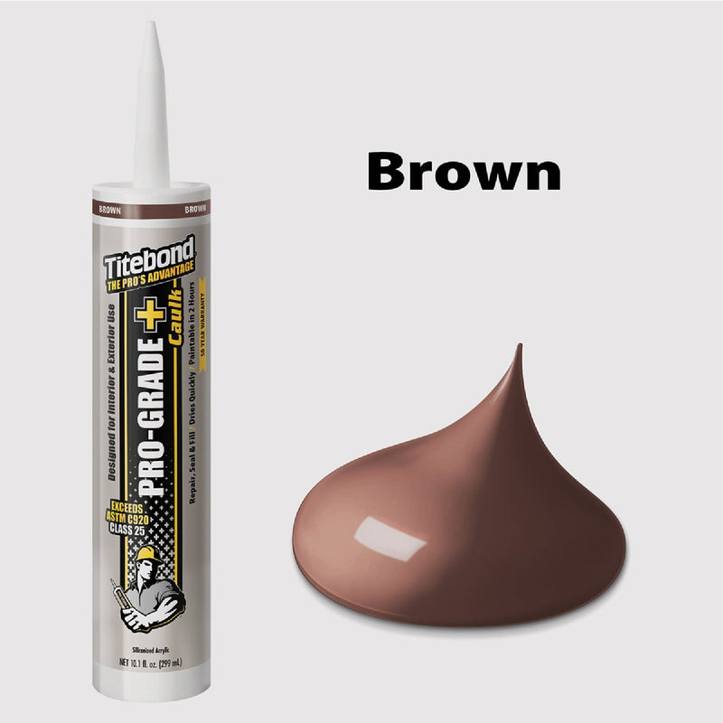 Titebond Pro-Grade Plus 10.1 Oz. Silicone Caulk, Brown