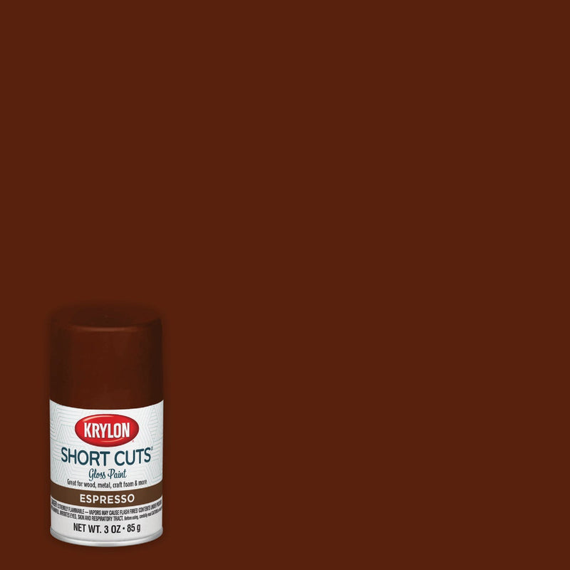 Krylon Short Cuts 3 Oz. High-Gloss Enamel Spray Paint, Espresso