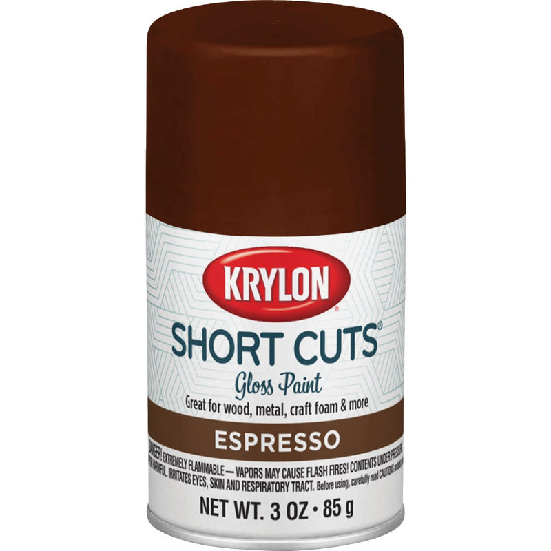 Krylon Short Cuts 3 Oz. High-Gloss Enamel Spray Paint, Espresso