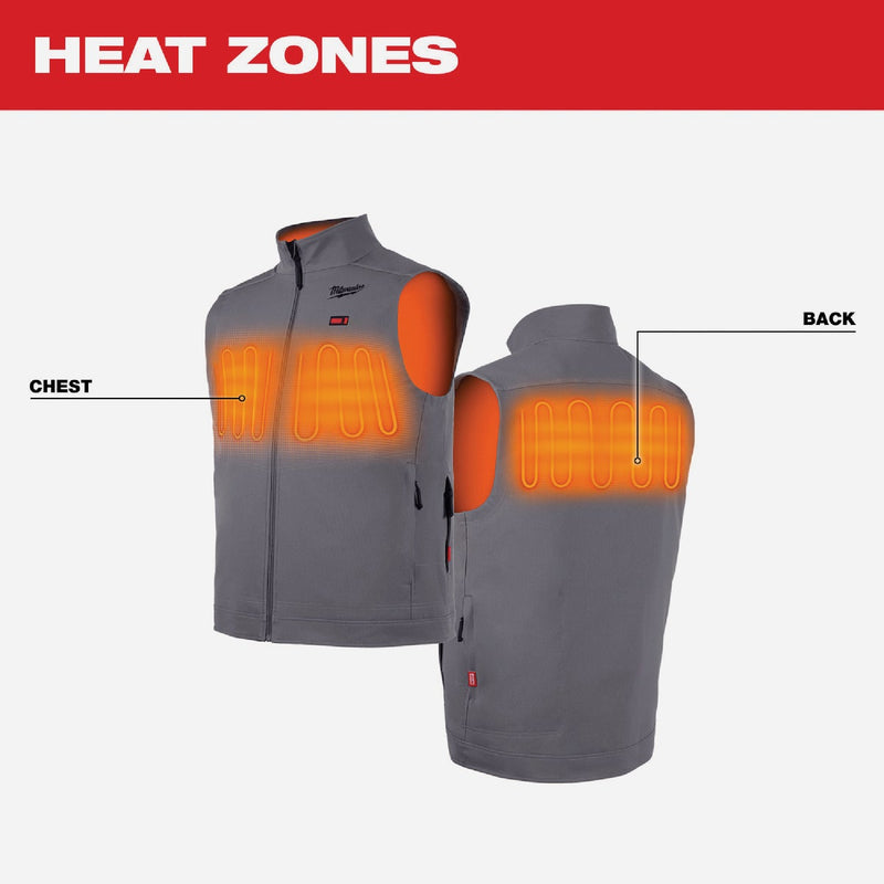 Milwaukee M12 TOUGHSHELL Men's Gray Cordless Heated Vest, L