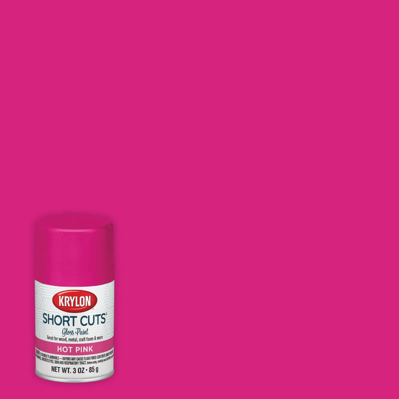 Krylon Short Cuts 3 Oz. High-Gloss Enamel Spray Paint, Hot Pink