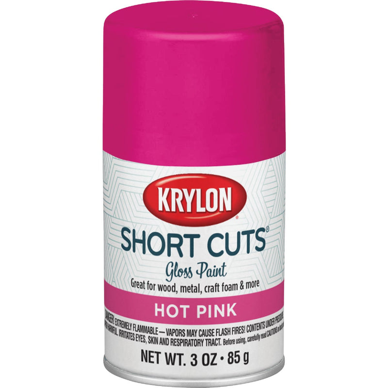 Krylon Short Cuts 3 Oz. High-Gloss Enamel Spray Paint, Hot Pink