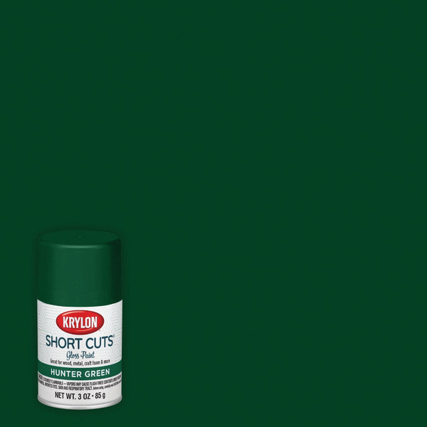 Krylon Short Cuts 3 Oz. High-Gloss Enamel Spray Paint, Hunter Green