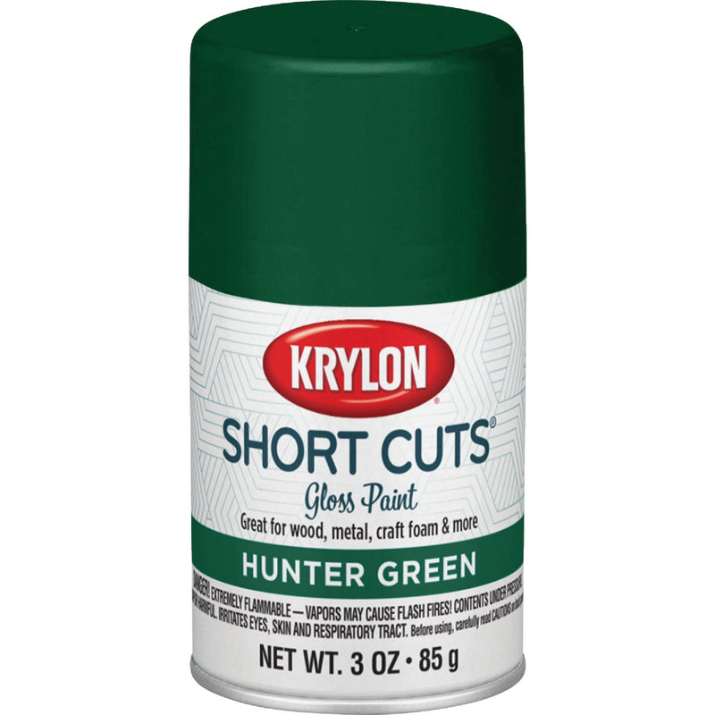 Krylon Short Cuts 3 Oz. High-Gloss Enamel Spray Paint, Hunter Green