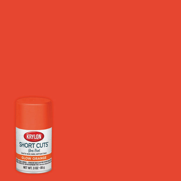 Krylon Short Cuts 3 Oz. High-Gloss Enamel Spray Paint, Glow Orange