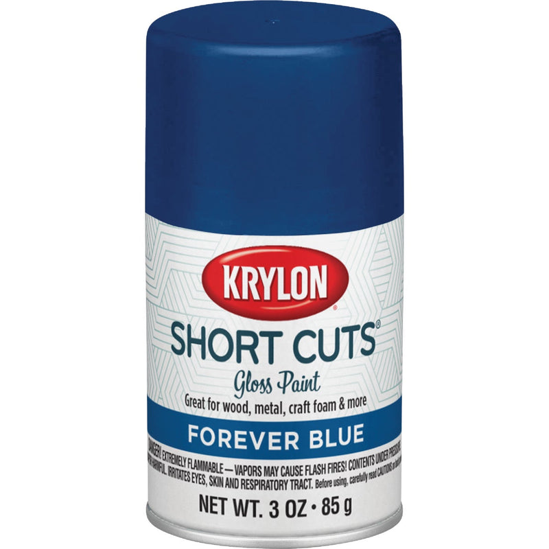 Krylon Short Cuts 3 Oz. High-Gloss Enamel Spray Paint, Forever Blue