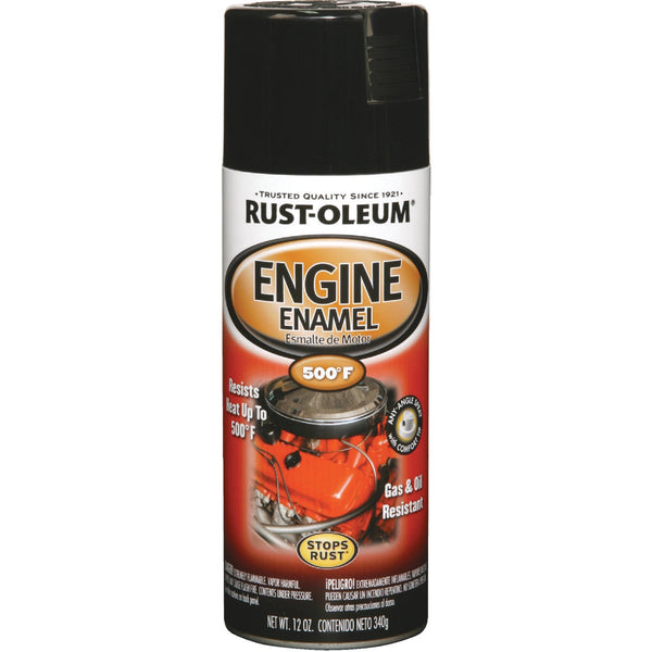 Rust-Oleum Stops Rust 12 Oz. Gloss Black Engine Enamel Spray Paint