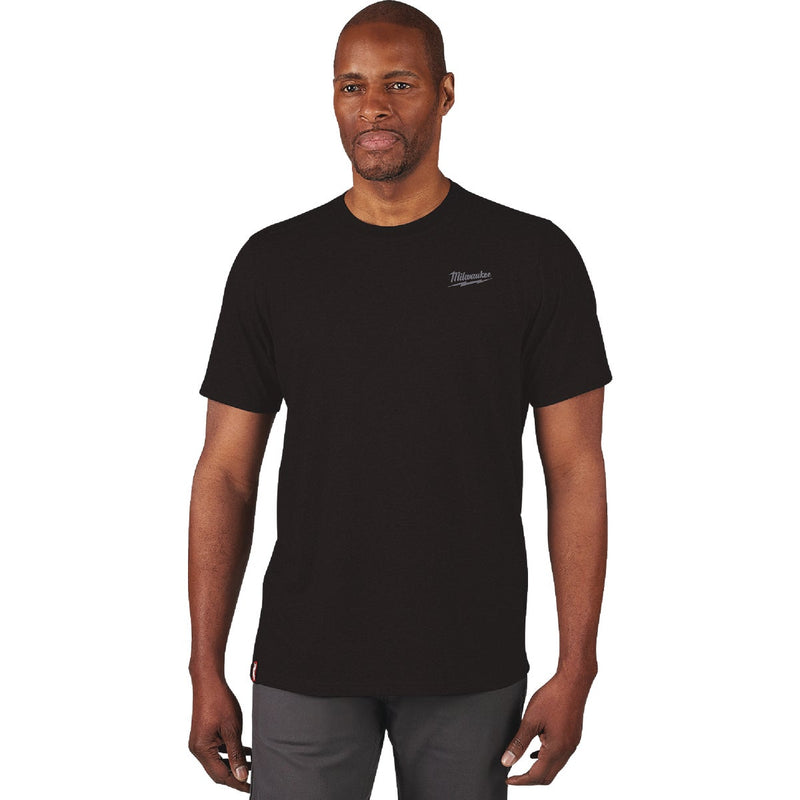 Milwaukee Large Black Short Sleeve Unisex Hybrid Work Shirt