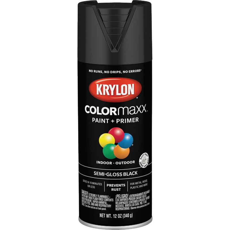 Krylon ColorMaxx 12 Oz. Semi-Gloss Spray Paint, Black