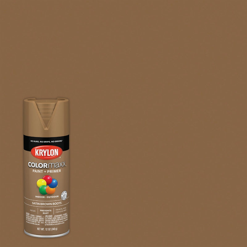 Krylon ColorMaxx 12 Oz. Satin Spray Paint, Brown Boots