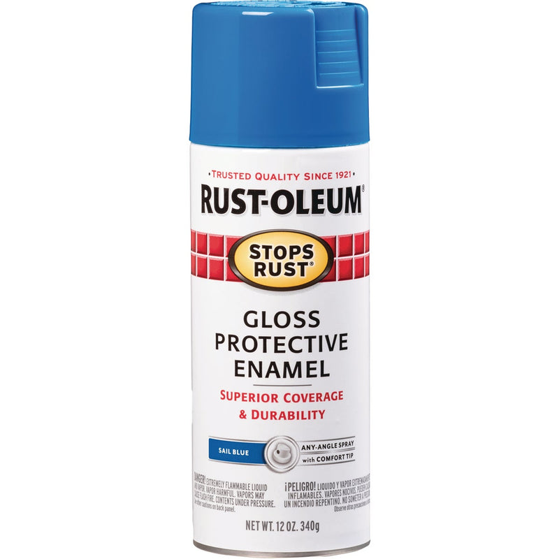 Rust-Oleum Stops Rust Sail Blue Gloss 12 Oz. Anti-Rust Spray Paint