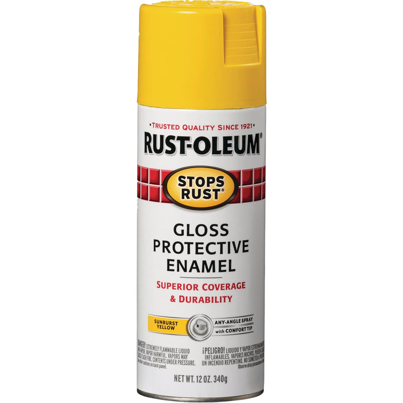 Rust-Oleum Stops Rust Sunburst Yellow Gloss 12 Oz. Anti-Rust Spray Paint