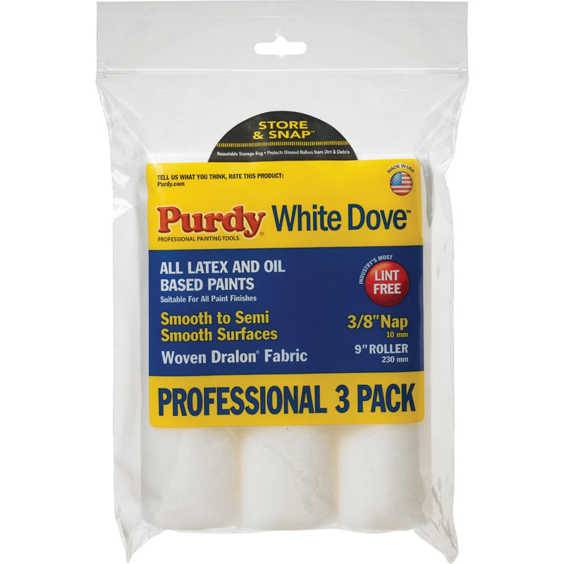 Purdy White Dove 9 In. x 3/8 In. Woven Fabric Roller Cover (3-Pack)