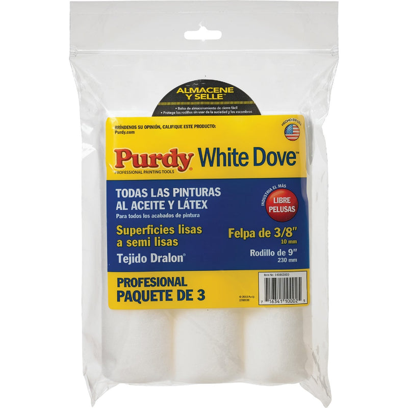 Purdy White Dove 9 In. x 3/8 In. Woven Fabric Roller Cover (3-Pack)