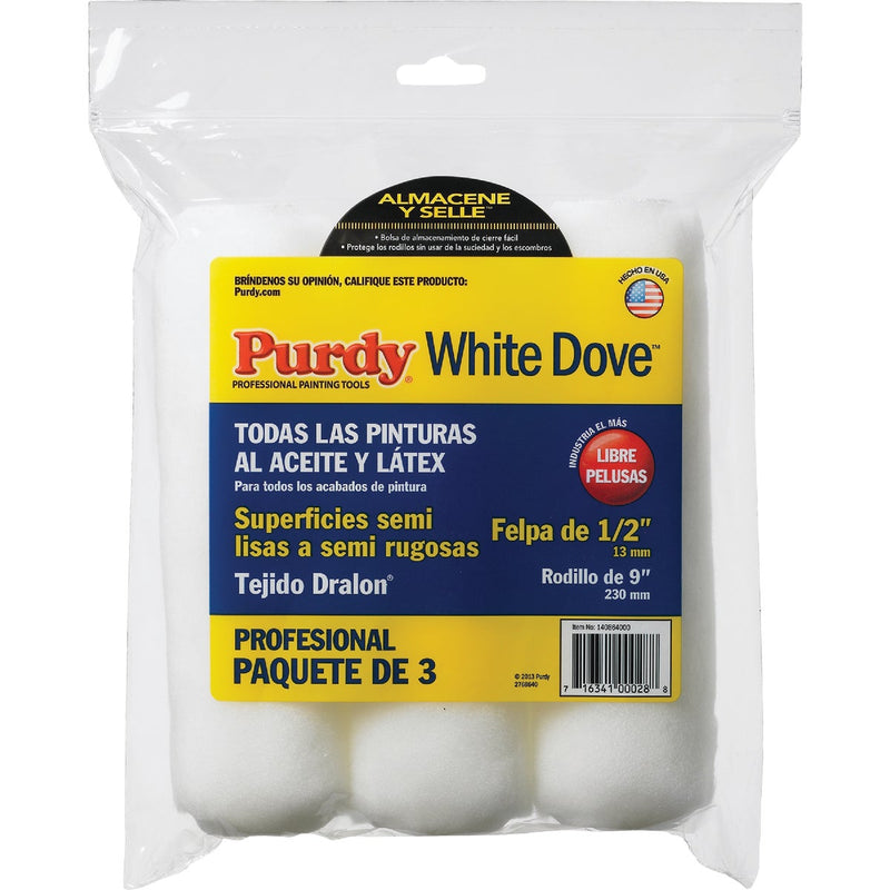 Purdy White Dove 9 In. x 1/2 In. Woven Fabric Roller Cover (3-Pack)