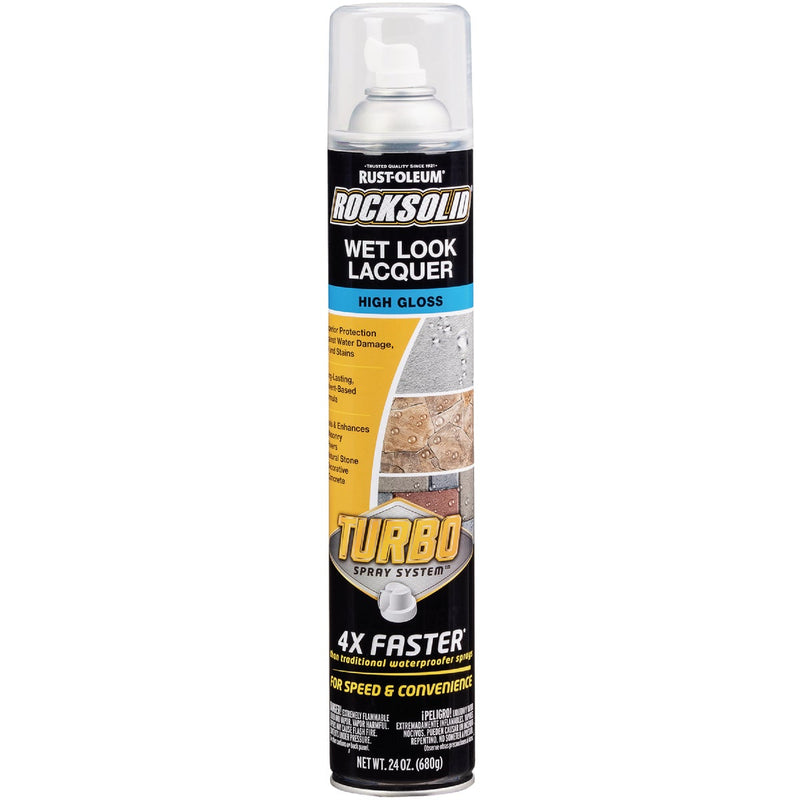 Rust-Oleum RockSolid 24 Oz. Turbo Spray System High Gloss Wet Look Lacquer Spray Sealer